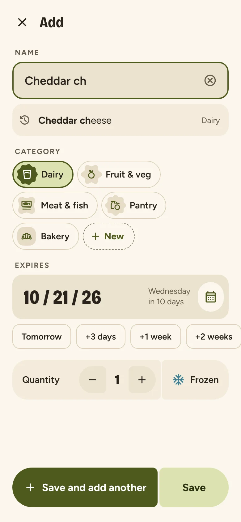 Screenshot: Add in a few taps