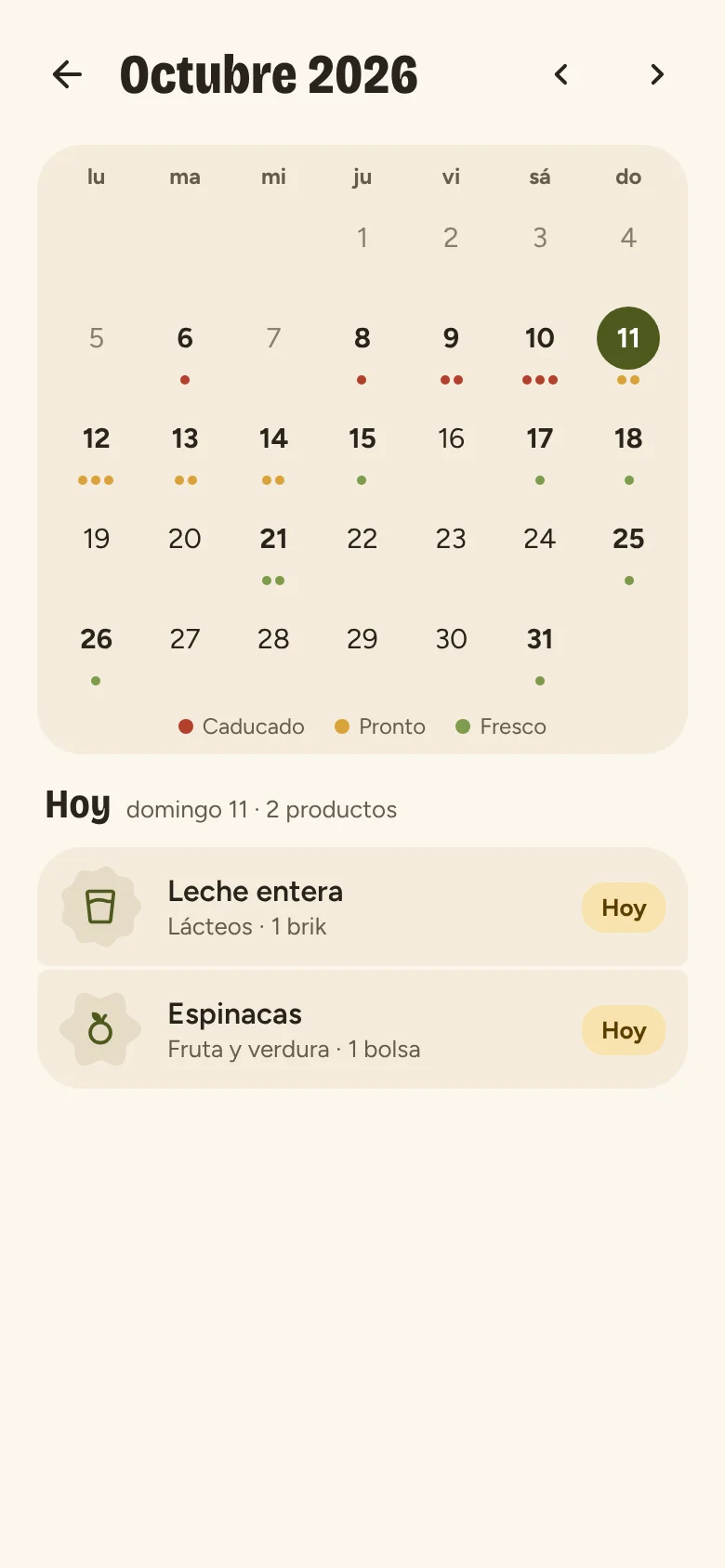 Captura: Calendario